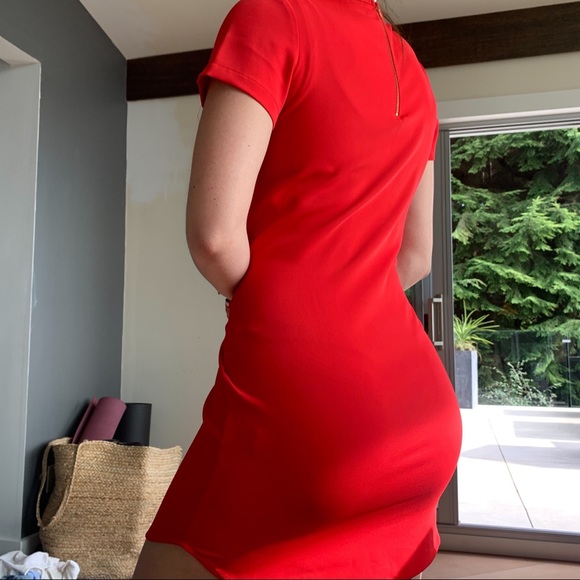 Red short sleeve dress - Adrienne Vittadini (US:2) - Picture 3 of 3